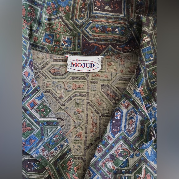 Vintage 1950s 1960s Mojud Short Sleeve Blouse Tiki Vibe - Picture 16 of 16